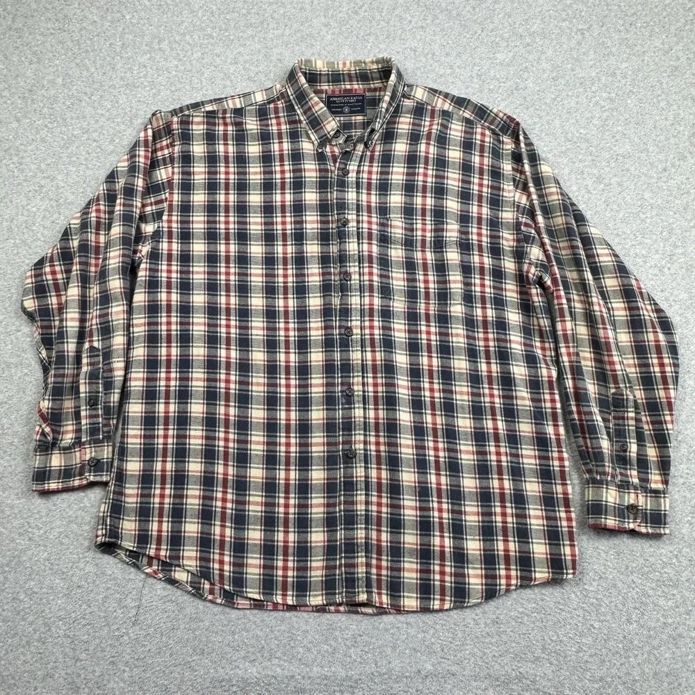 American Eagle Outfitters Shirt Men's 2XL  Modern Plaid‎ Super Soft Multicolored